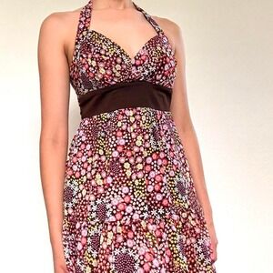 Y2K Floral Halter Dress